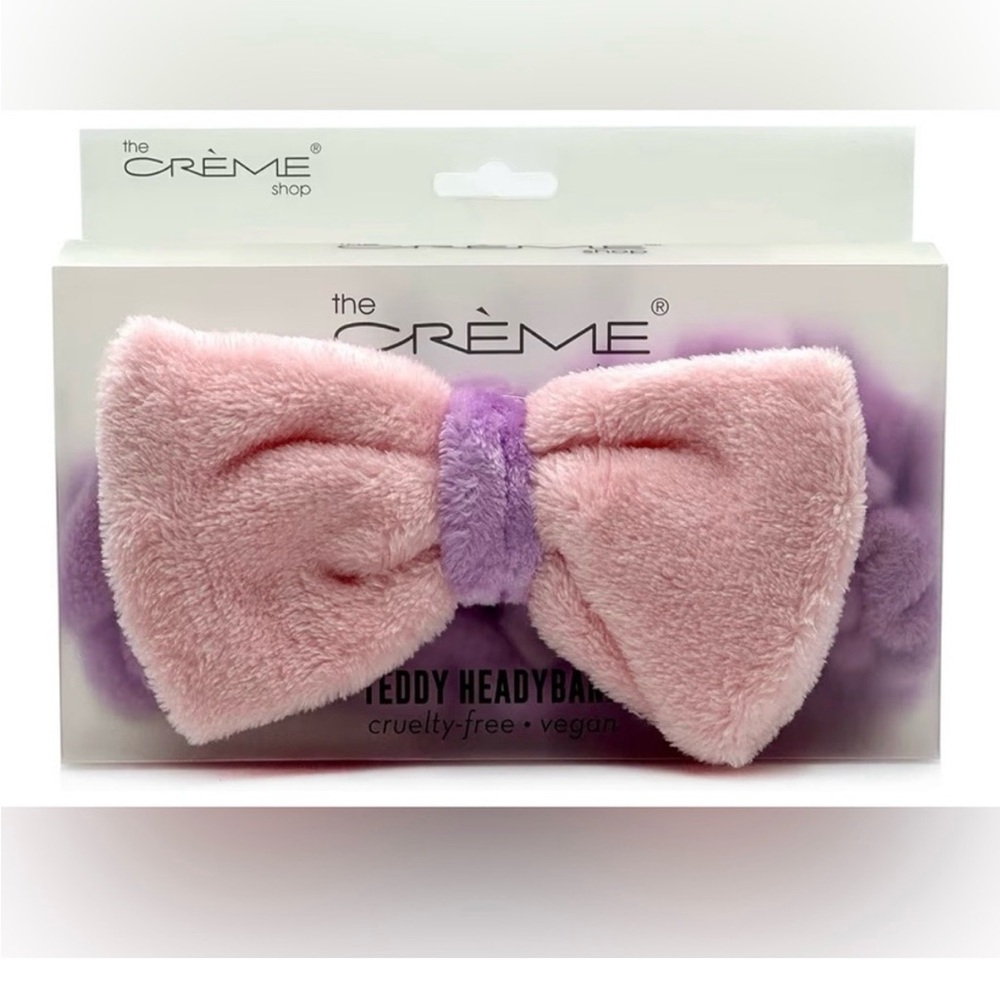 The Crème Shop Pink and Purple Teddy Spa Headband